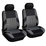 Archnote カー シート カバー 車 座席 汎用 軽自動車 普通車 運転席 助手席 2個 セット フロント 2座席分 押し洗可 伸縮 グレー