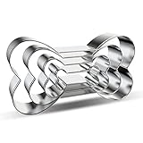 4 個犬の骨クッキーカッター鋼犬の足跡ビスケットカッターセット子供のためのケーキクッキーデコレーションツール