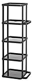 スリムシューズラック (ブラック, 5段) 【工具不要/傘・杖の収納可/安心の日本製】