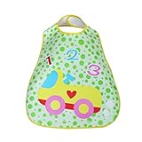 杜屋トヤ　ベビー用品　食事用スタイ　よだれかけ　ビブ　マジックテープ　かわいい　苺　アニマル　動物　カー　出産祝い　プレゼント　保育園　45 x 28 cm (E)