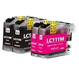 LC111BKブラック*2 LC111Mマゼンタ*2計4本Brother用互換インクカートリッジブラザープリンター対応汎用インクタンク 対応機種:DCP-J957N J757N J557N J877N MFC-J987DN J897DN J827DN J727D J952N J752N J552N J980DN J890DN J820DN J720D等