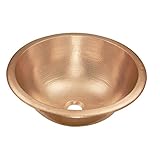 Sinkology SB204-16NU Born Dual Mount Handmade Pure Solid Naked Bathroom Sink, 16", No Finish [並行輸入品]