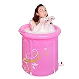KTYX ピンクプリントバスケットバケツ折りたたみバケツ 浴槽