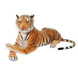Cholvia リアルタイガーぬいぐるみ 大きい虎 とらおもちゃ 動物ぬいぐるみ 130ｃｍ (ブラウン)