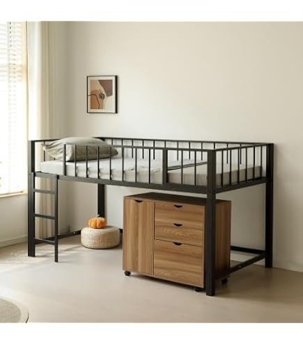 Amazon｜ロフトベッド シングル 北欧風 子供部屋 スチール 耐震 高さ2