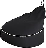 ジャンボ洋梨ビーズソファー (ブラック) 【発泡ビーズ/日本製/体にフィットする】