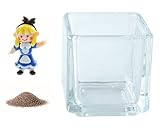 花市場直送便 ミニチュアガラス アリスちゃん & カラーサンド ブラウン & 植え込み用グラス ニューブロックS