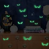 unomor Halloween Glow In Darkステッカー、ホラー目型壁デカール、23 in One