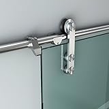 DIYHDステンレススチールガラススライドパーティションバーンドア内部ドアOfficeガラスドアスライドトラックキット 6ft-single door kit YM22-6FTS