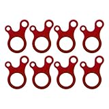CAPASTEC 自在金具 テント用 アルミニウム 8個入り 3穴 カタツムリ型 ロープテンショナー ロープ長さ調整 タープ パラコード 張り用 ロープ止め金具 キャンプ用品 赤