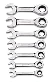 スナップオン  Snap-on ラチェットコンビネーションレンチ 7ピースセット インチサイズ ショートハンドル 【並行輸入】 OXIR707