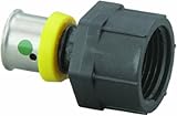 Viega 49224 PureFlow Plastic PEX Press Port Adapter with 3/8-Inch by 1/2-Inch Press x Manabloc Port,