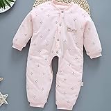 Refaxi ベビーロンパー長袖コットン快適なベビーパジャマ新生児の服（ピンク）