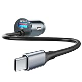 【60W/急速充電】IDOLCO カーチャージャー シガーソケット USB & USB-C 車載充電器【PPS 33w/PD30w+QC30W】超小型 12V/24V車対応 タイプcケーブル付き 一体型車の充電器 iPhone 17/Air/16/15 Pro Maxに対応