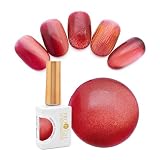 aoyiro マグシャンジェル 10ml プロップジェル マグネットネイル シャンパンゴールドの光 5ミクロン セラミック ビー玉 シースルー ジュエリー マット 発光体 PROP プロップ 磁石 微粒子 マグネット 9D ギャッツアイ ヌーディーカラー 夕焼け (ワインルビー/309-08, 10ml)