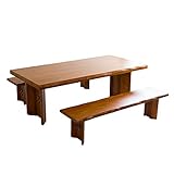 カントリー調 200cm ダイニングセット ベンチ ダイニングテーブル 3点セット 6人用 ダイニングテーブルセット パイン無垢 和モダン 北欧家具