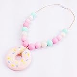 Mamimami Home 授乳用 360度安心 噛む ピンクドーナツ シリコーン おしゃぶり 歯固めネックレス　赤ちゃんのおもちゃ　BPAフリー