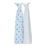 ADEN + ANAIS エイデンアンドアネイ スワドリングラップ 2枚セット フルーロブルー 4030 おくるみ 赤ちゃん [並行輸入品]