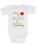 幼児半袖Onesie – My Heart Belongs to Daddy カラー: ホワイト