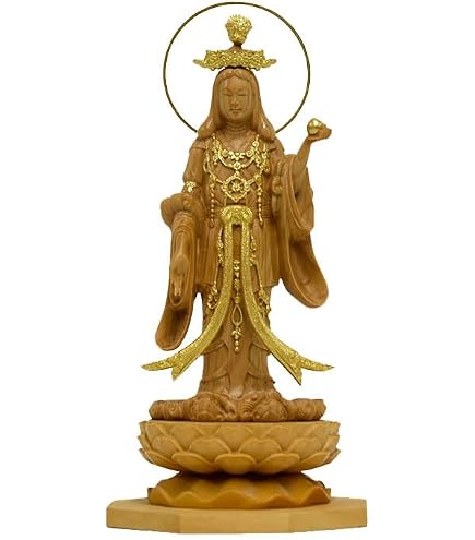 Amazon.co.jp: 極小仏 吉祥天立像－11cm浄瑠璃寺型（木製：ツゲ 金泥