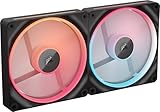 CORSAIR iCUE LINK LX140-R RGB スターターキット 140mm PWM PCケースファン デュアルライトループ デュアルパック ブラック CO-9051052-WW