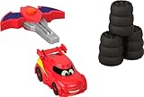 Fisher-Price DCバットウィール 1:55スケール おもちゃ レースカー レッドバード 発射車 クラッシュアクセサリー付き 対象年齢3歳以上。