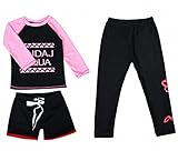 next.design 3点セット UPF50+ 子供用 ラッシュガード 水着 スイムウェア [ 上着 + ハーフパンツ + レギンス ] (L（115-125cm）)