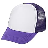 Plus Nao(プラスナオ) 帽子 キャップ メッシュキャップ CAP 野球帽 無地 シンプル 子供 キッズ ジュニア 男の子 男児 女の子 女児 日焼け防 53-56cm パープル×ホワイト