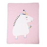 B Blesiya ベビー　ユニコーン　ブランケット　バス　簡単　ラップ　スリーピング　スワドル　寝具　通気性 - ピンク