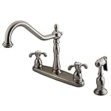 Kingston Brass KB1758TXBS French Country Kitchen Faucet with Brass Sprayer, 8-5/8-Inch [並行輸入品]