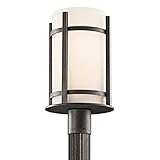 Kichler Lighting 49123AVI Camden Light Outdoor Post Lantern, Anvil Iron with Opal-Etched Glass [並行輸入