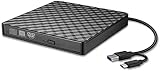 外付けDVDドライブ CD DVDドライブ 外付け DVDプレーヤー CDプレーヤー USB3.0 Type-C 両接続 Windows11対応 Windows10/8/7XP Window/Vista/Linux/Mac OS対応 ※TV/車/ブルーレイ非対応 (ブラック)