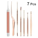 HEALIFTY 7Pc LEDソフトイヤーピックイヤークリーナーキュレット耳垢除去イアピッククリーニングツールセット、バッテリーなしの耳用