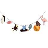 iMagitek Tropical Rainforest Animal Banners Zoo Themed Party Hanging Decorations for Baby Birthday P