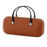 不二貿易 取っ手付き メガネケース 竹柄 ブラウン 10458