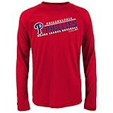 MLB teen-boys MLBユースBoys長袖パフォーマンスTee レッド