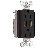 ON-Q Combination Power Outlets Decorator Duplex USB Charger Receptacle Black (TM826USBBKCC6) [並行輸入品]