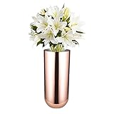 Feyarl®円筒花瓶　ステンレス花びん　花瓶　シルバー　お洒落　花入れ　鏡面研磨仕上　SUS304ステンレス製フラワーベース (ローズゴールド)