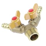 F Fityle 20mmホース　バルブ　2ウェイ　真ちゅう製　コネクタ　アダプタ　コントローラ　実用的