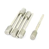 uxcell　ルータービット　超硬バー ダイヤモンドマウントポイント　電気めっき・グラインド　6mmヘッド径　3mmシャンク径　シリンダヘッド　6個入り