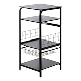 大型レンジ対応レンジラック【-Hornos-オルノス（4段タイプレンジ台）】ダークブラウン