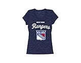 NHL New York RangersレディースVネックTシャツ、ネイビー、Xラージ