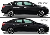 SlickMod Chrome Delete ブラックアウト ビニール オーバーレイ 2013-2019 日産 セントラ ウィンドウトリム (マットブラック)