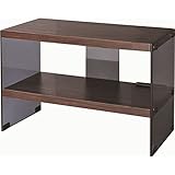 省スペースローボード ( テレビ台 テレビボード ) 強化ガラス 二口コンセント 収納棚付き SO-160BR ブラウン