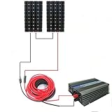 ECO-WORTHY 300W ソーラーパネルシステム:160W 単結晶パネル本体＊２個+300W 并入制御インバータ+ソーラーケーブル