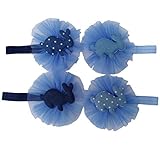 Arlaiベビーガールズヘッドバンドデニムネットワーク糸ヘアバンド