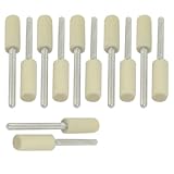 uxcell 軸付き砥石　研磨　ルーター　フェルトホイール 12個 バフ 研磨 3 mmのシャンク 6 mm 硬い 円筒 おじぎ