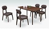 ビートル ウォールナット突板+ラバーウッド 120 ダイニング５点セット