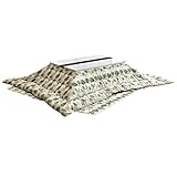 タンスのゲン こたつ3点セット テーブル 掛布団 敷布団 手元コントローラー 鏡面 長方形 UV塗装 継ぎ脚 幅120cm リーフ柄 09040079 04