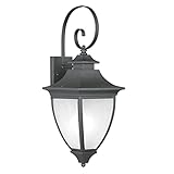 Livex Lighting 7723-04 Outdoor Wall Lantern with Frosted Seeded Glass Shades Black [並行輸入品]